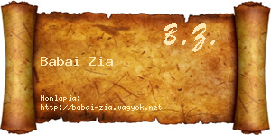 Babai Zia névjegykártya
